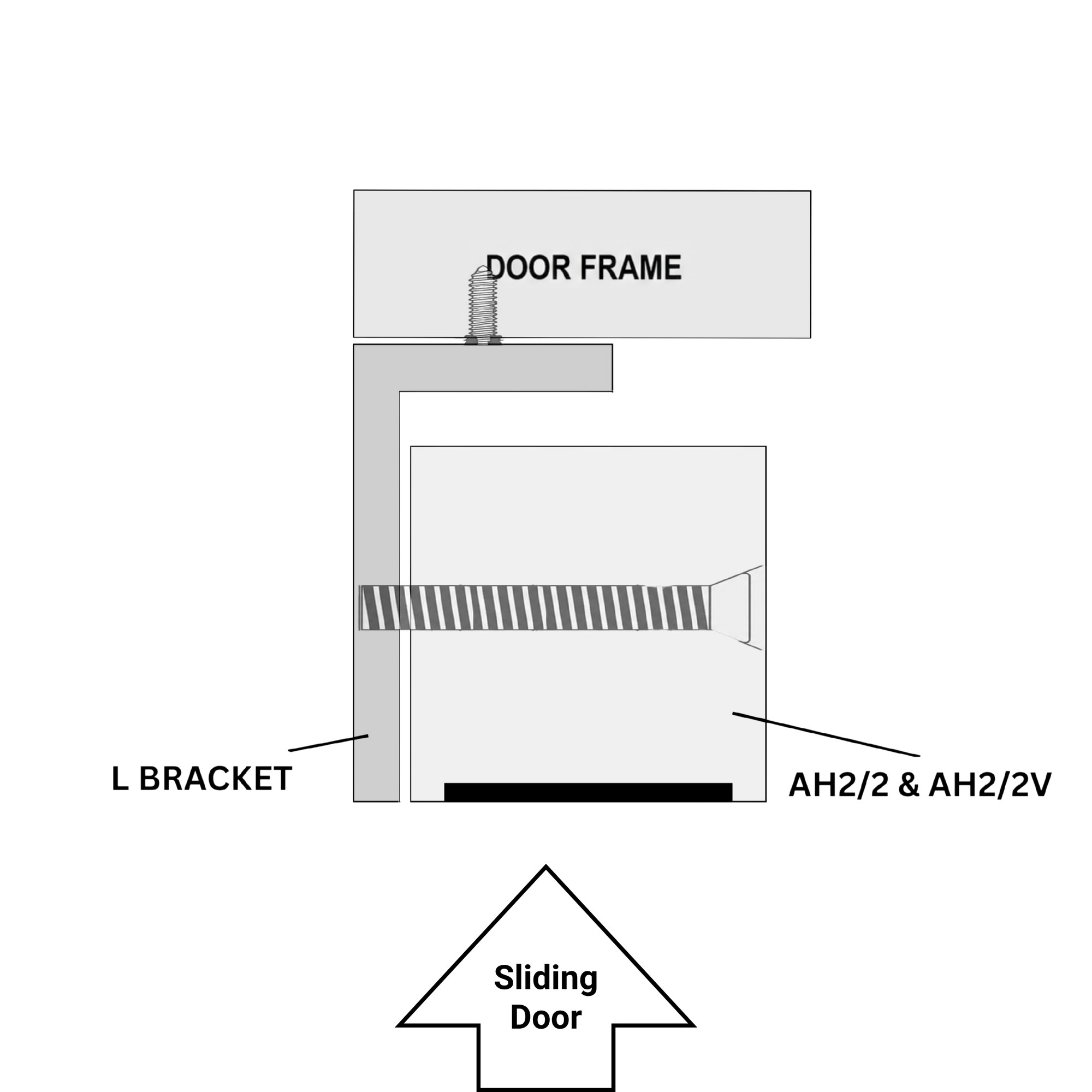 1ML 1 Metre L Bracket - installation example